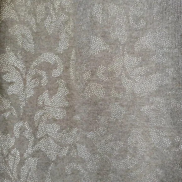 Chico's Shine Cardigan Women's 1 Tan Jacquard Print Reversible Sleeveless NWT - Picture 7 of 12